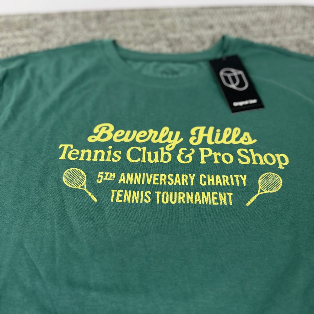 Original Use Mens Beverly Hills Tennis Club Long Sleeve T-Shirt Green Med 226B8 - Picture 3 of 7